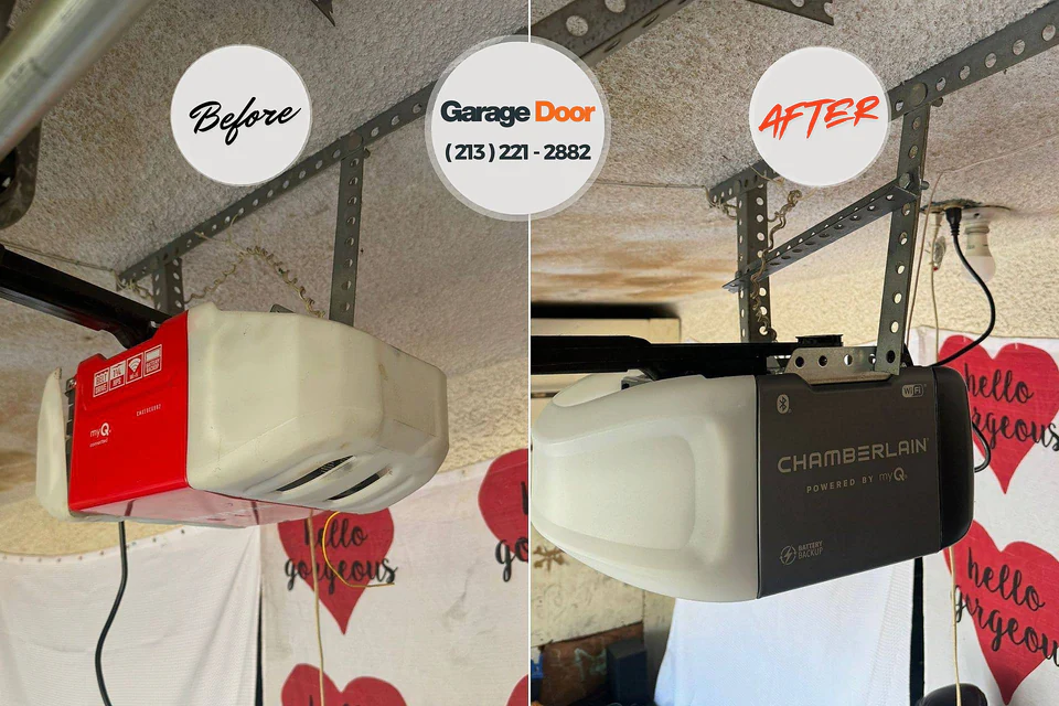 Before and after: garage door repair Woodville, MS